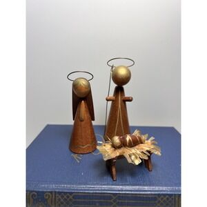 VTG Nativity Scene Wooden Made In Italy